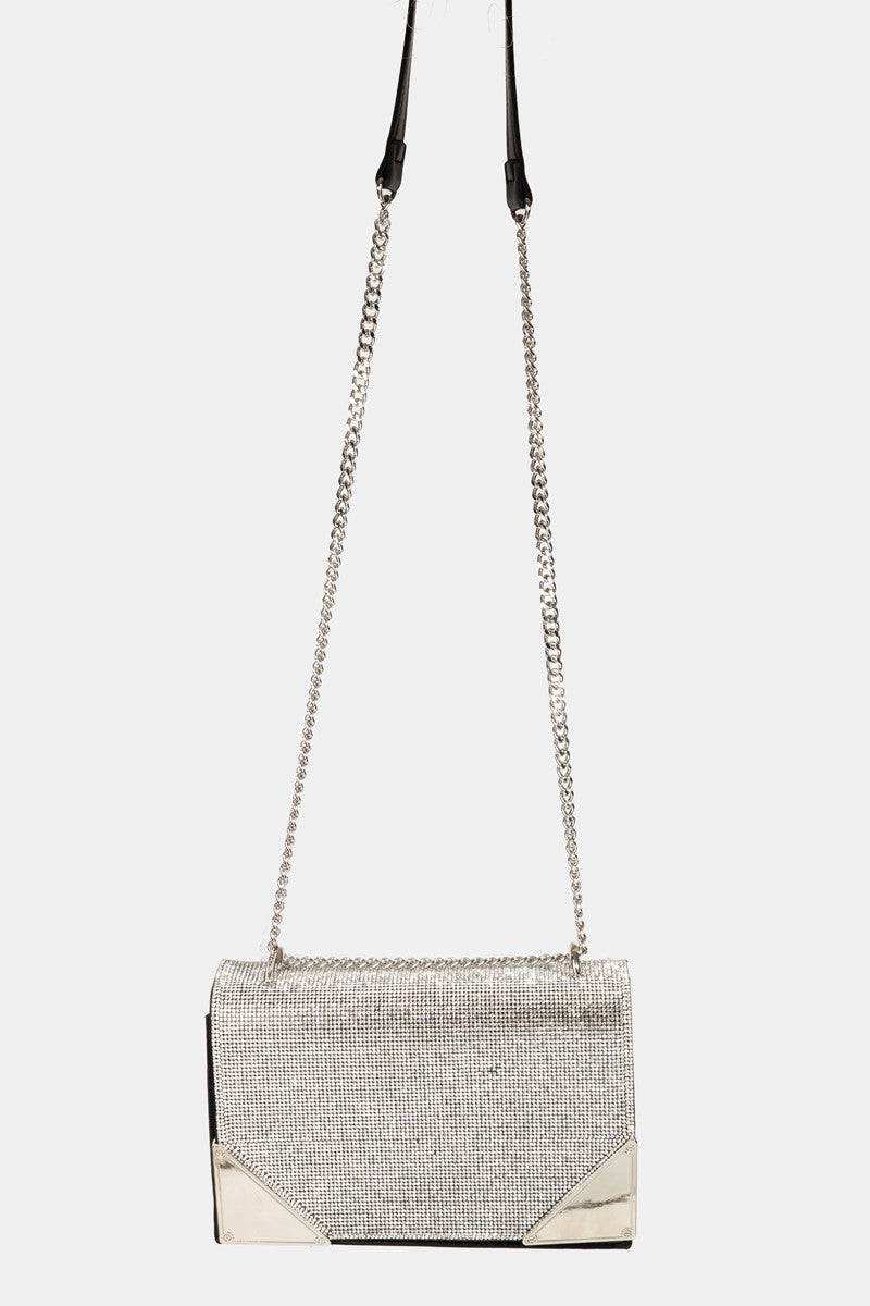 Fame Rhinestone Studded Rectangle Crossbody Bag - Boho Soho