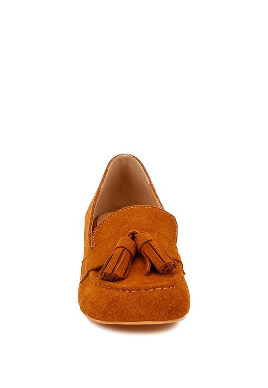 Rag & Co Aloha Tassels Detail Suede Loafers