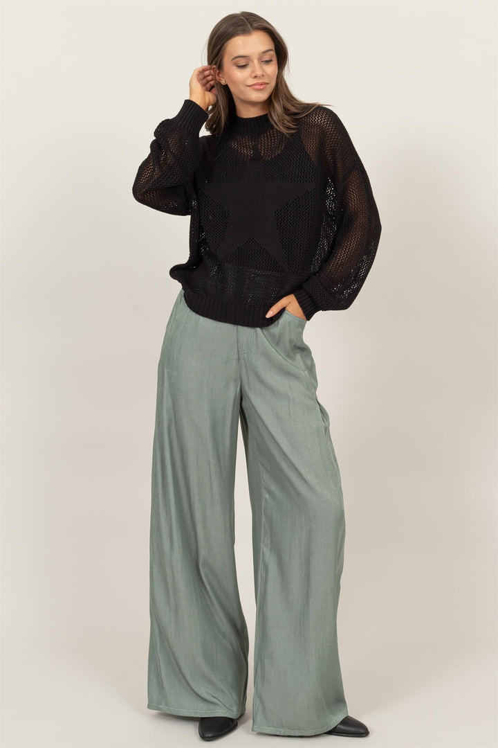 HYFVE Star Pattern Open Knit Top