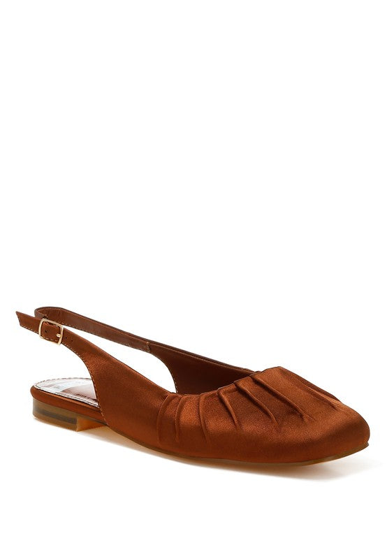 Rag & Co. Cheeni Satin Square Toe Flat Slingbacks