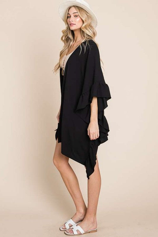 Jade by Jane Wide sleeves ruffle kimono