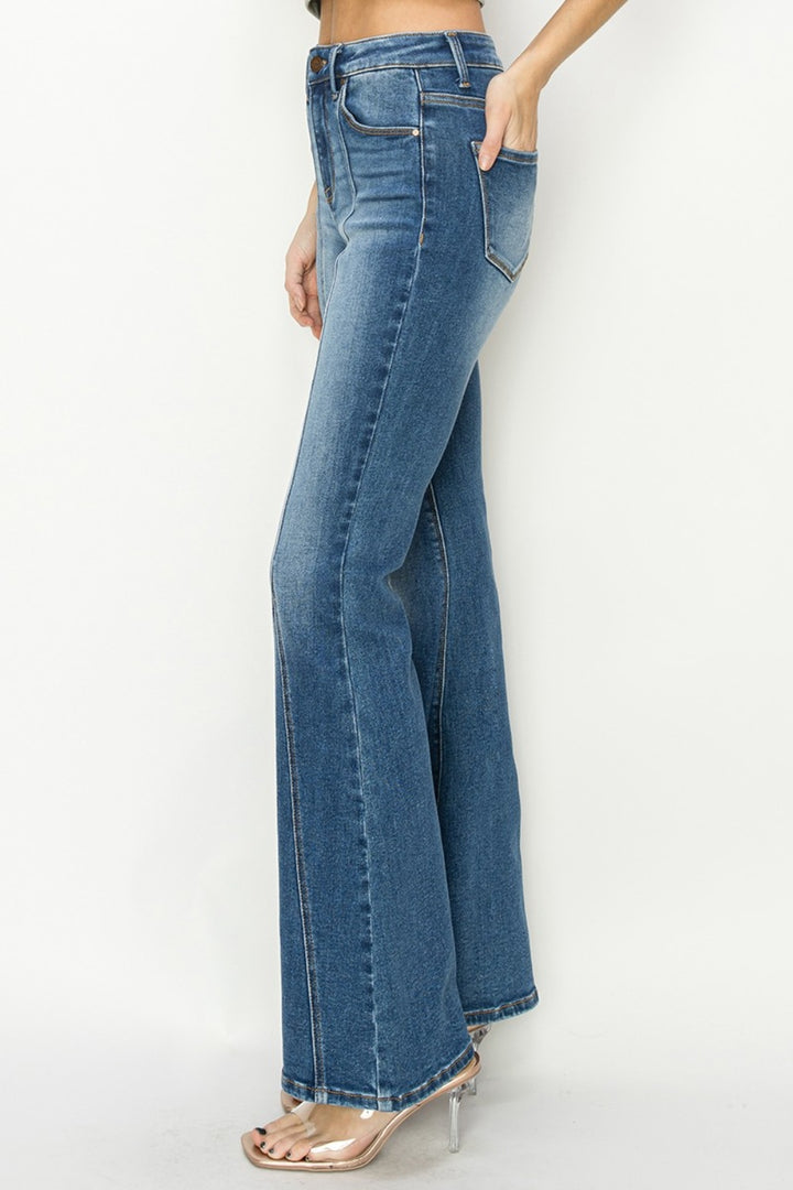 RISEN High Rise Front Seam Detailed Flare Jeans