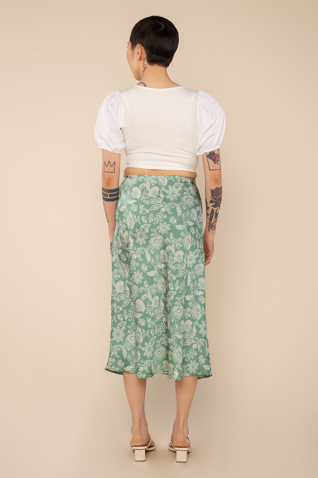 Emery Floral Satin Skirt