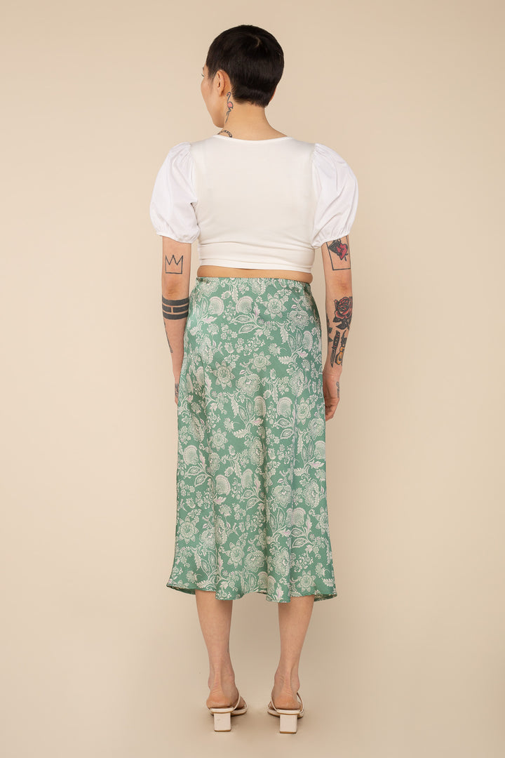 Emery Floral Satin Skirt