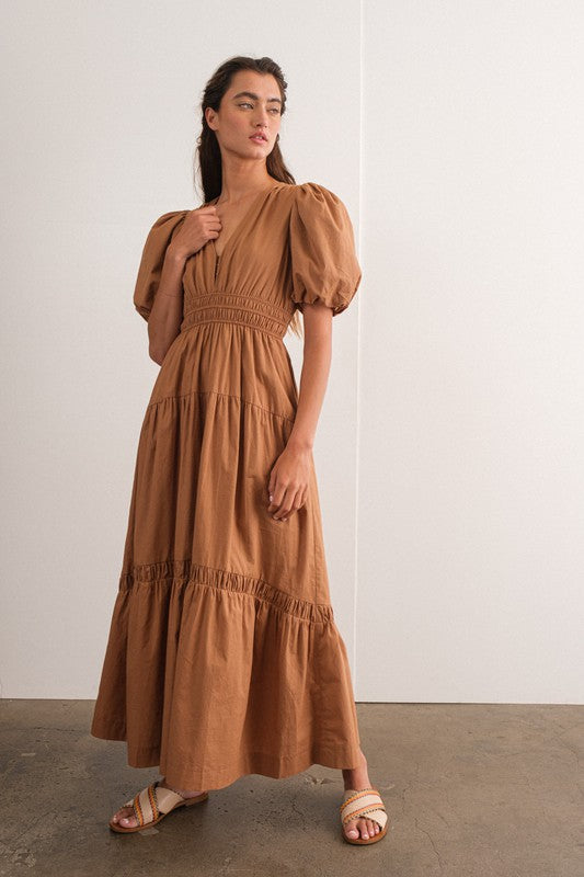 Papermoon Esther Puff Sleeve Maxi Dress