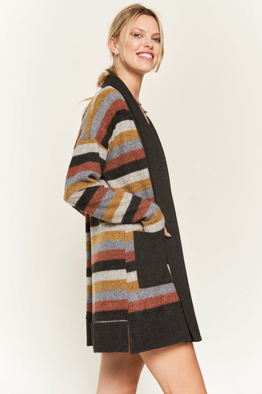 Jade by Jane MULTI COLOR STRIPE CARDIGAN