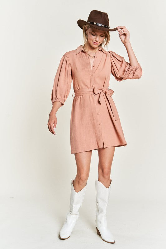 Jade by Jane SOLID BUTTON DOWN DRESS