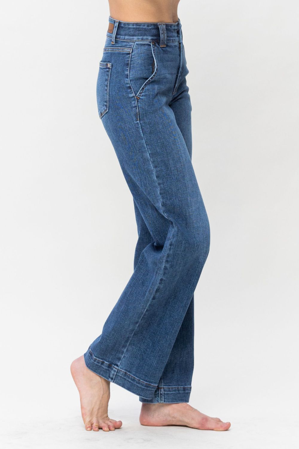 Judy Blue Double Button Wide Leg Jeans