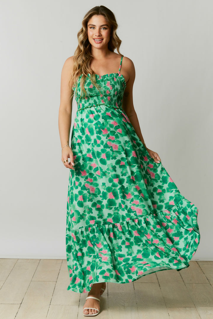 Peach Love California Floral Print Maxi Dress - Boho Soho