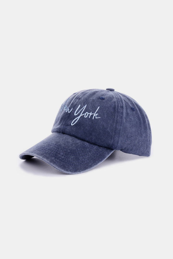 Zenana Washed Embroidered LA New York City Baseball Cap