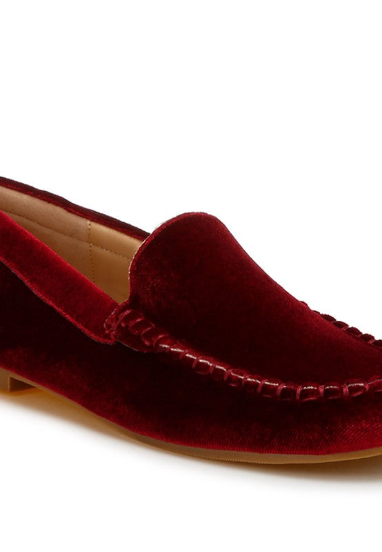 Rag & Co Robua Velvet Flat Loafers