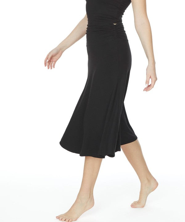 FABINA BAMBOO FLARED MIDI SKIRT