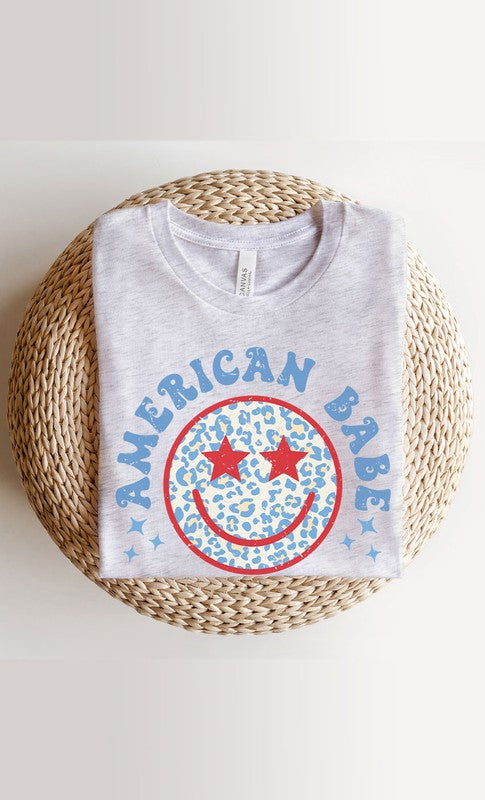 American Babe Smiley Graphic Tee