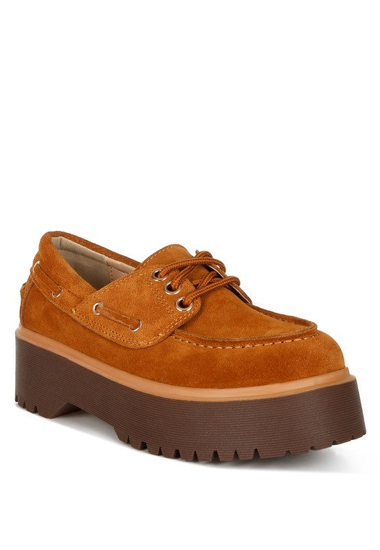 Rag & Co Cuckatoos Chunky Suede Oxford Loafers