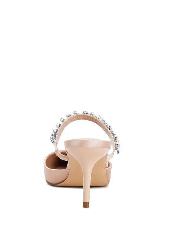 London Rag Sena Diamante Stiletto Mules Sandals