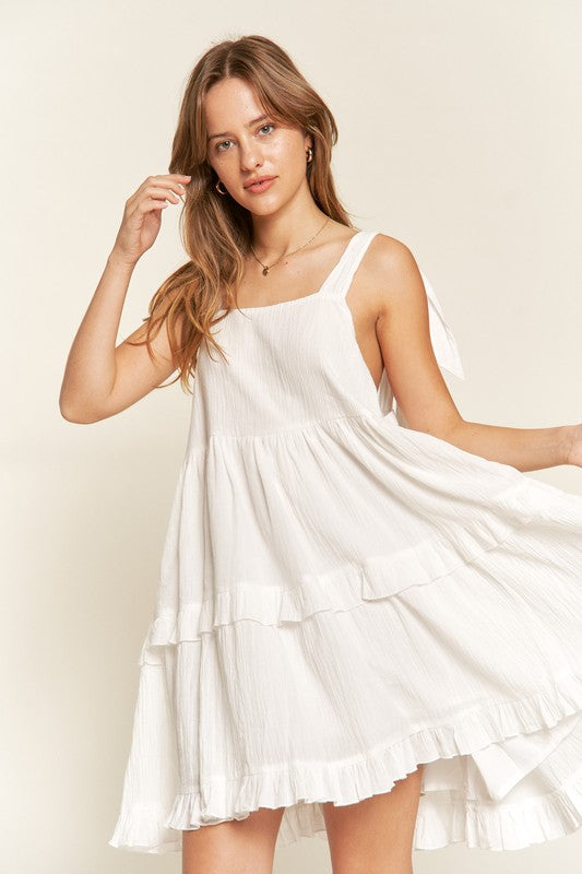 Square neck ruffle dress - Boho Soho