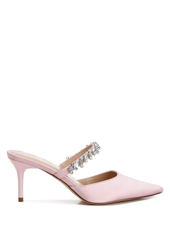 London Rag Sena Diamante Stiletto Mules Sandals