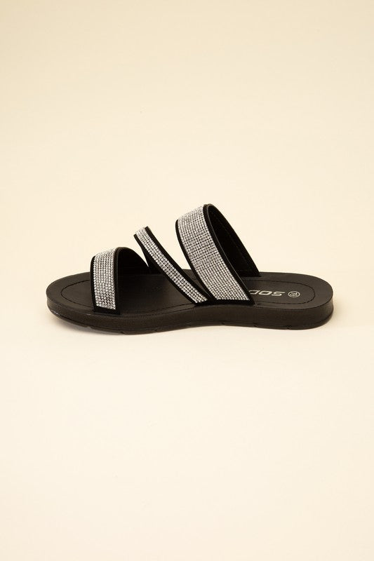 SODA ZEAL Rhinestone Strap Sandals