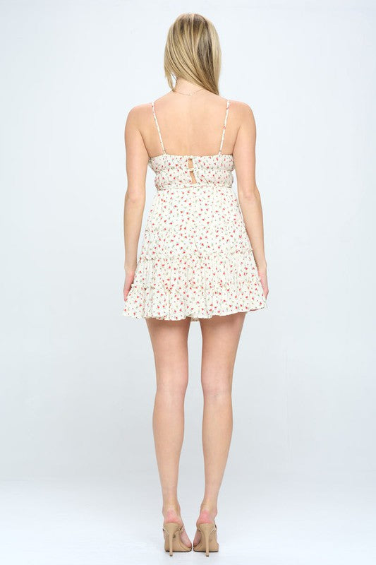 Floral Ruffle Cami Mini Dress - Boho Soho