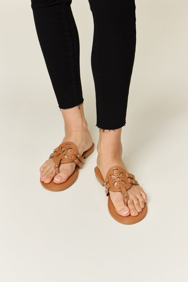 Forever Link Cutout Faux Leather Sandals