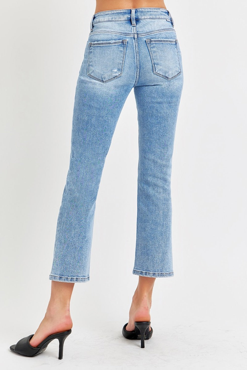 RISEN Low Rise Crop Slim Straight Jeans