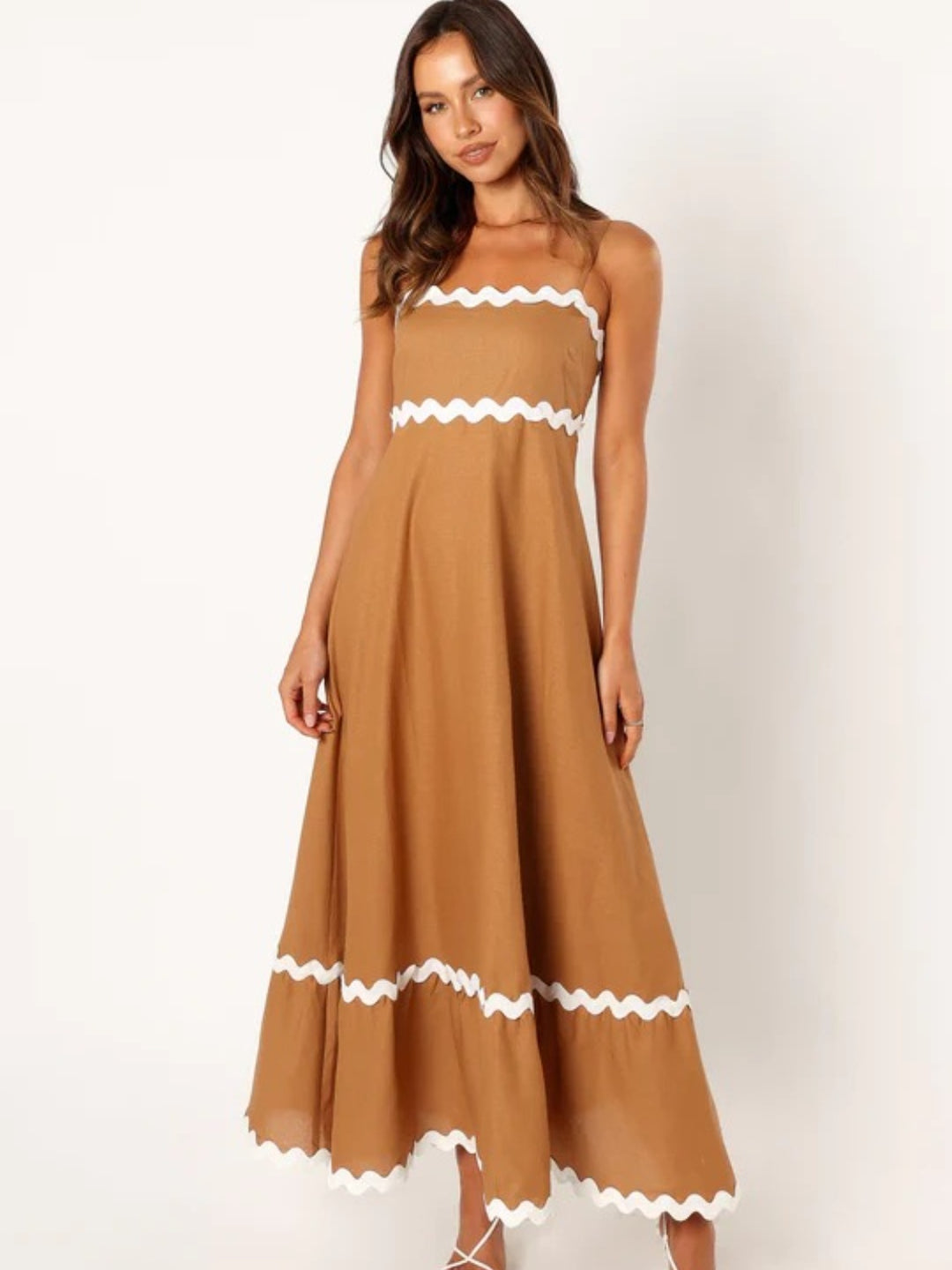 RicRac Spaghetti Strap Maxi Dress