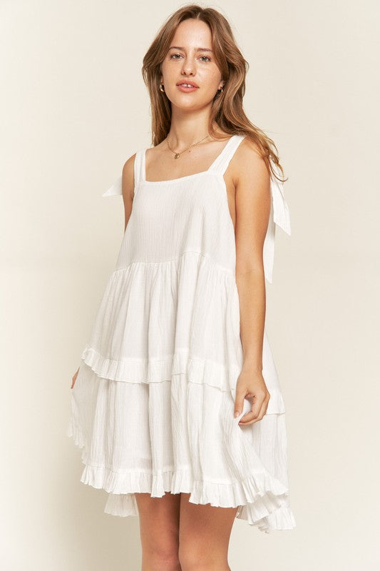 Square neck ruffle dress - Boho Soho