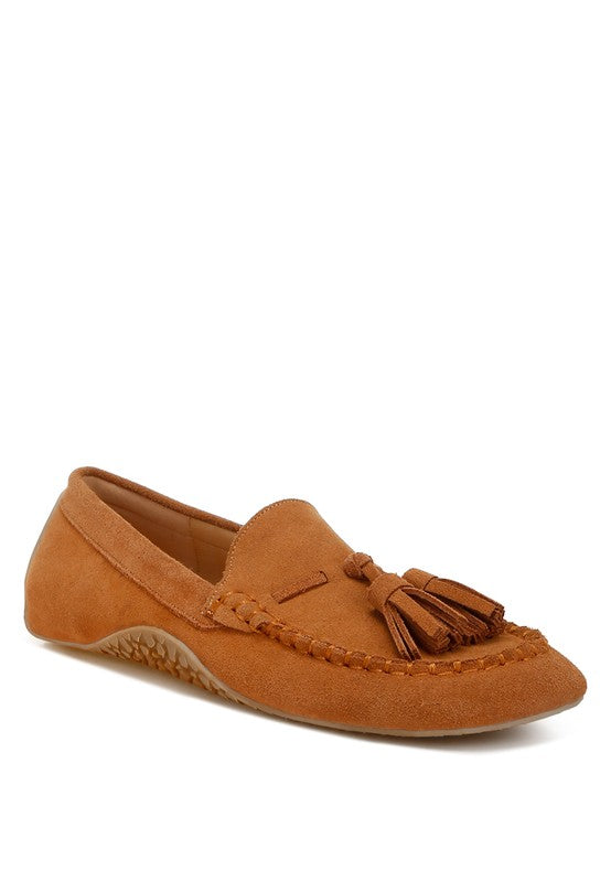 Rag & Co Kipstar Suede Round Toe Tassel Driving Loafers