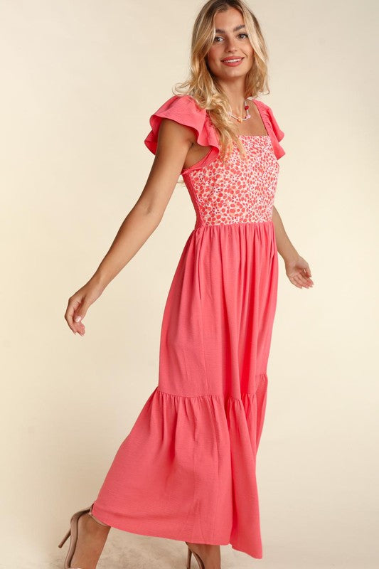 Haptics EMBROIDERED DOT WOVEN MAXI WITH SIDE POCKETS