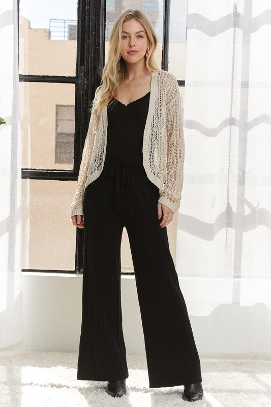 ADORA Waist Tie Wide Leg Knit Pants