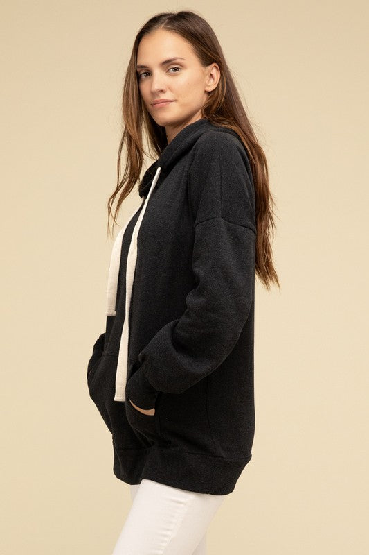 Zenana Oversized Hoodie Longline Sweatshirt