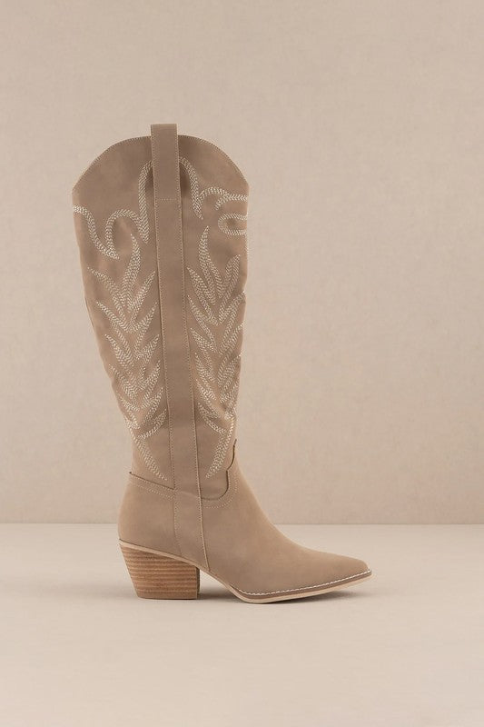 SAMARA WESTERN EMBROIDERED KNEE HIGH BOOTS