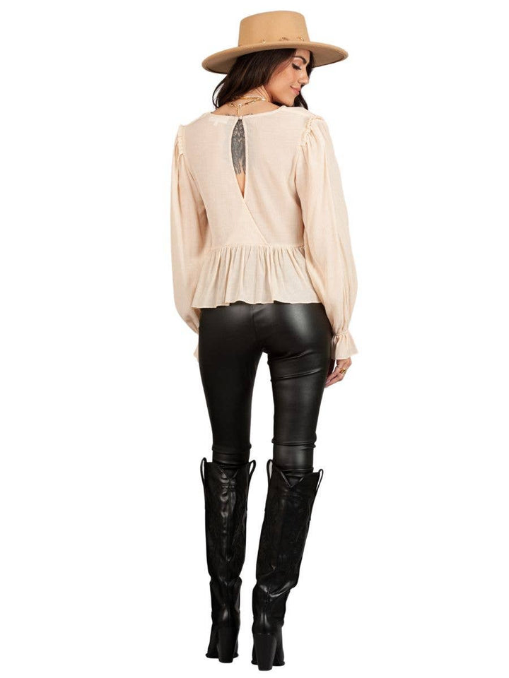 Lucca Couture JANELLE RUFFLE BOHO BLOUSE