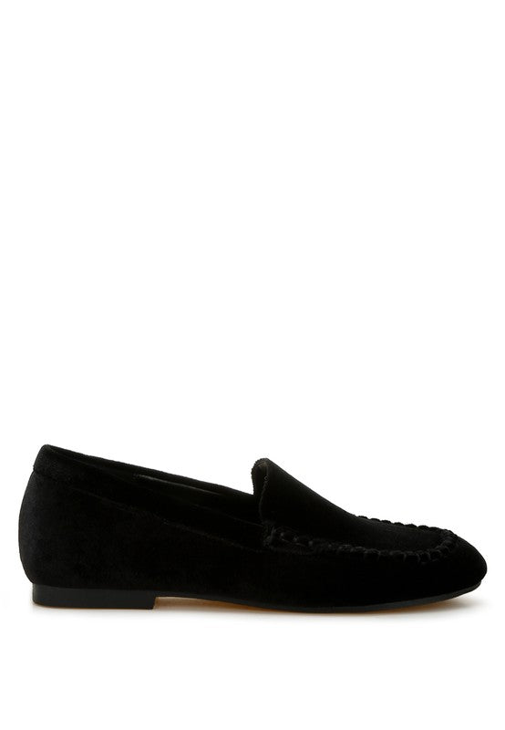 Rag & Co Robua Velvet Flat Loafers