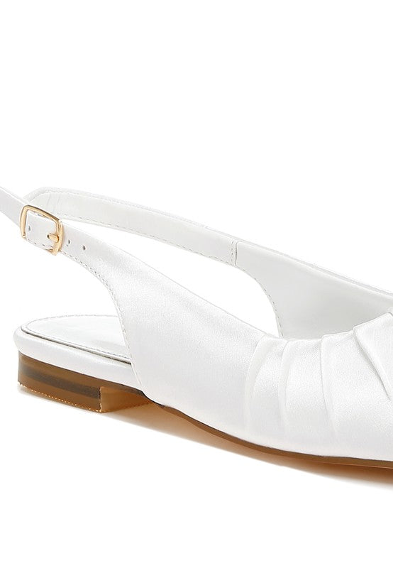 Rag & Co. Cheeni Satin Square Toe Flat Slingbacks