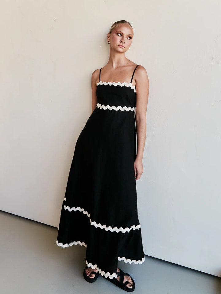 RicRac Spaghetti Strap Maxi Dress