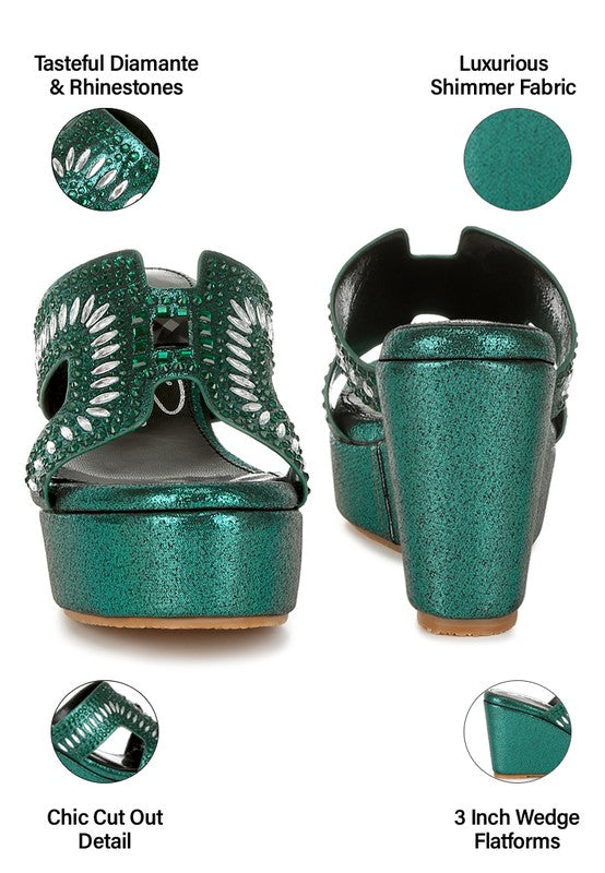 Rag & Company Marnier Diamante & Rhinestone Detail Sandals