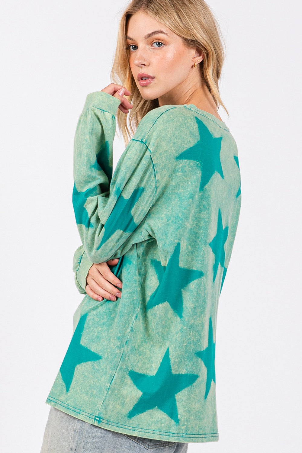 SAGE + FIG Mineral Wash Star Pattern Top