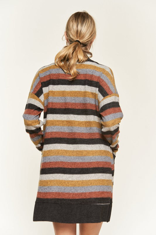 Jade by Jane MULTI COLOR STRIPE CARDIGAN