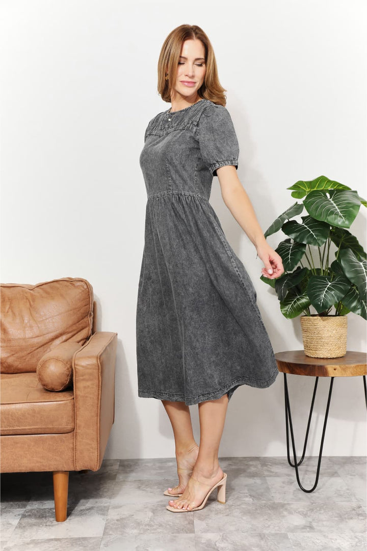 And The Why Washed Chambray Midi Dress