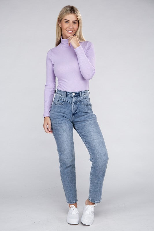 Ambiance Long-Sleeve Turtleneck Bodysuit