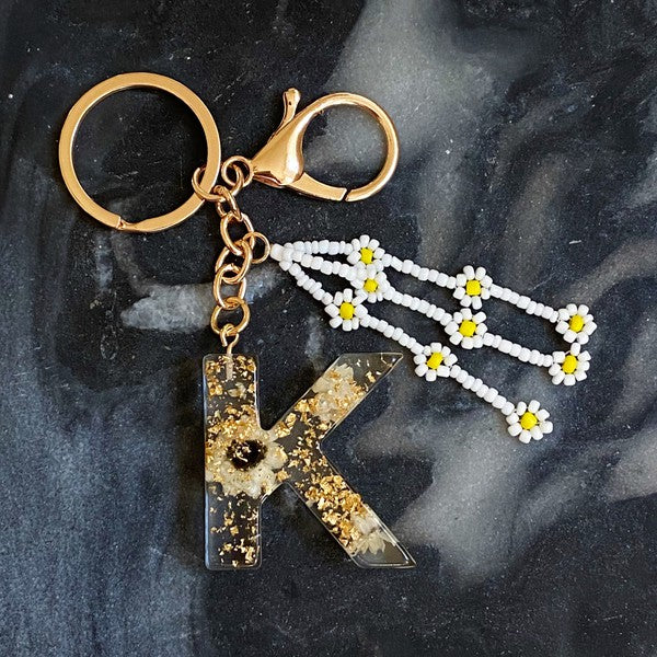 Baby Daisy Initial Key Chain