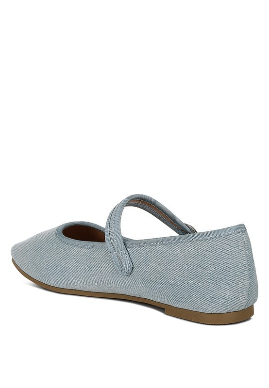 London Rag Iker Classic Denim Pin Buckle Ballerinas