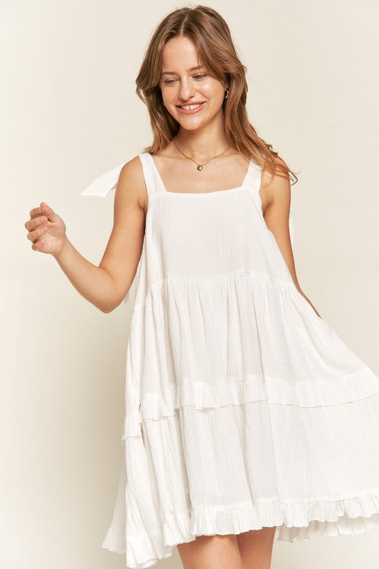 Square neck ruffle dress - Boho Soho