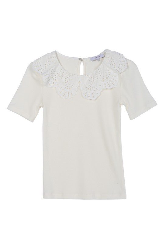 Lilou Crochet Peter Pan Collar Top