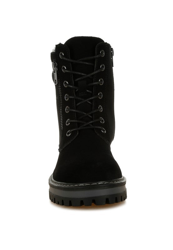 Rag Company Mahisha Knitted Collar Zip-Up Hiker Boots