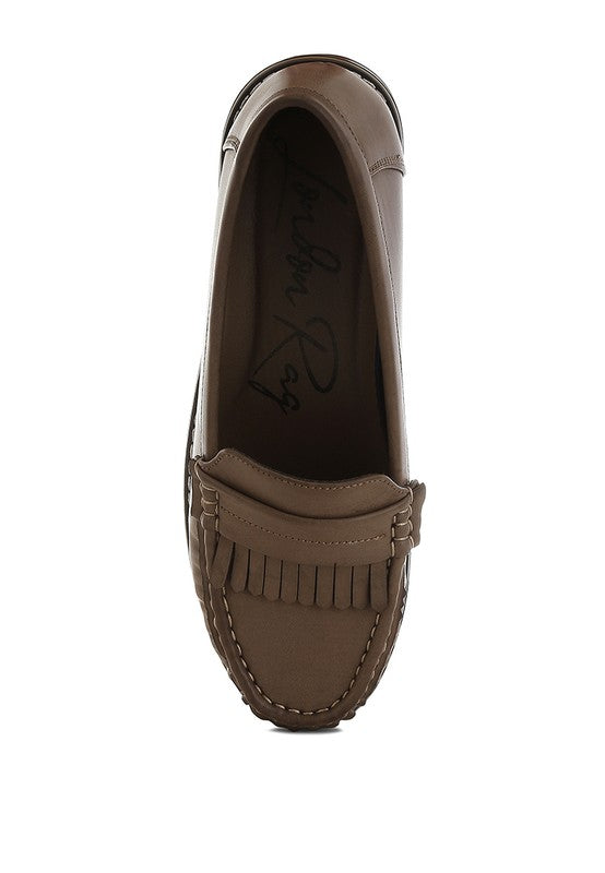 London Rag Croyda Fringed Nubuck Loafers