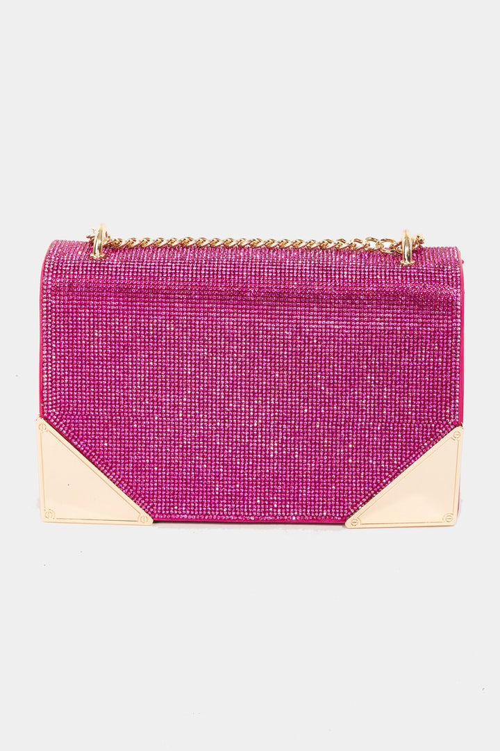 Fame Rhinestone Studded Rectangle Crossbody Bag - Boho Soho
