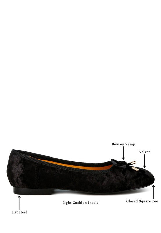 Rag & Co. Buckrose Velvet Bow Ballerinas