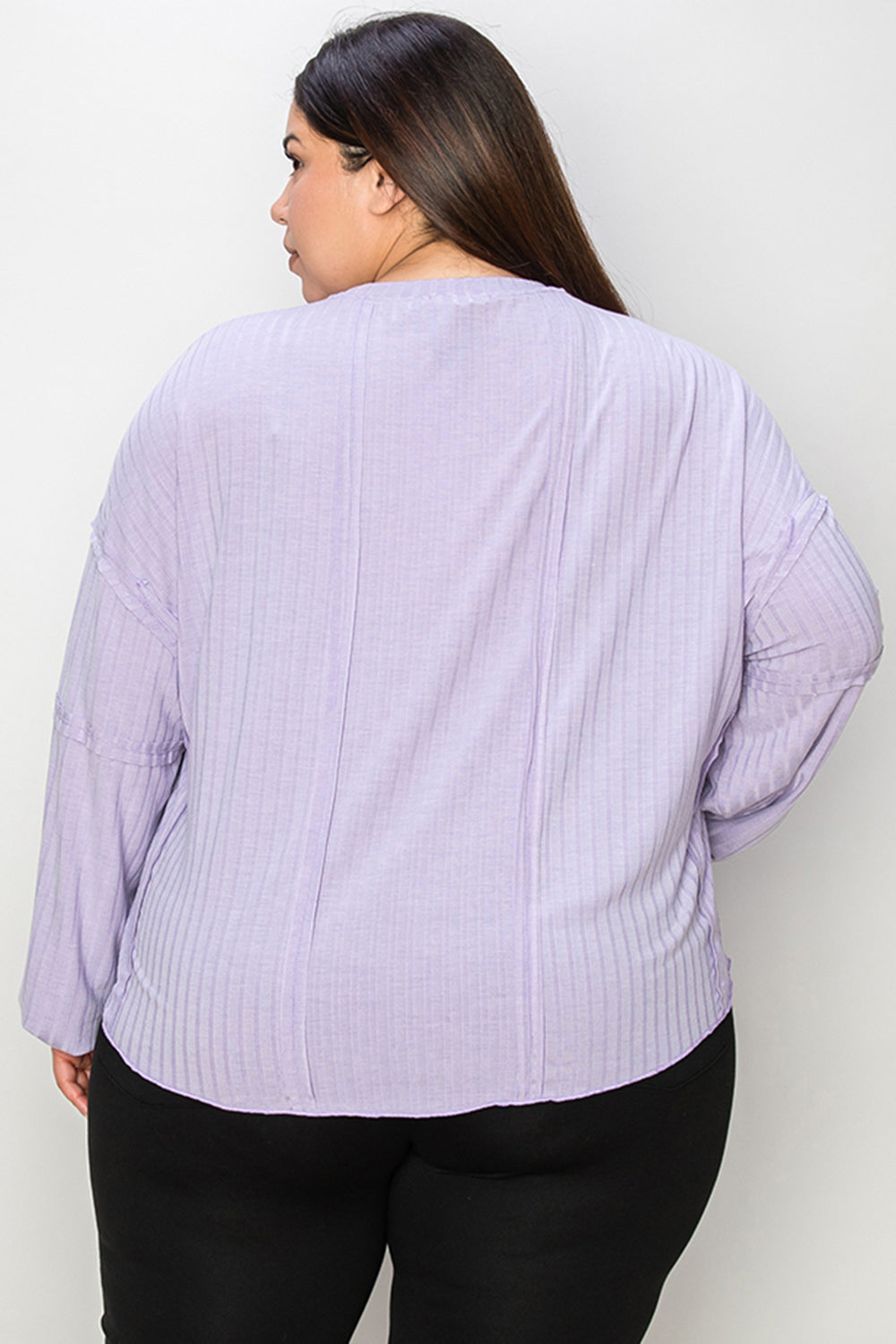 Basic Bae Ribbed Round Neck Long Sleeve Top